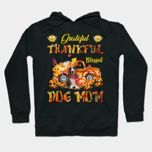 Basset Hound Pumpkin Thankful Grateful Blessed Dog Mom Hoodie